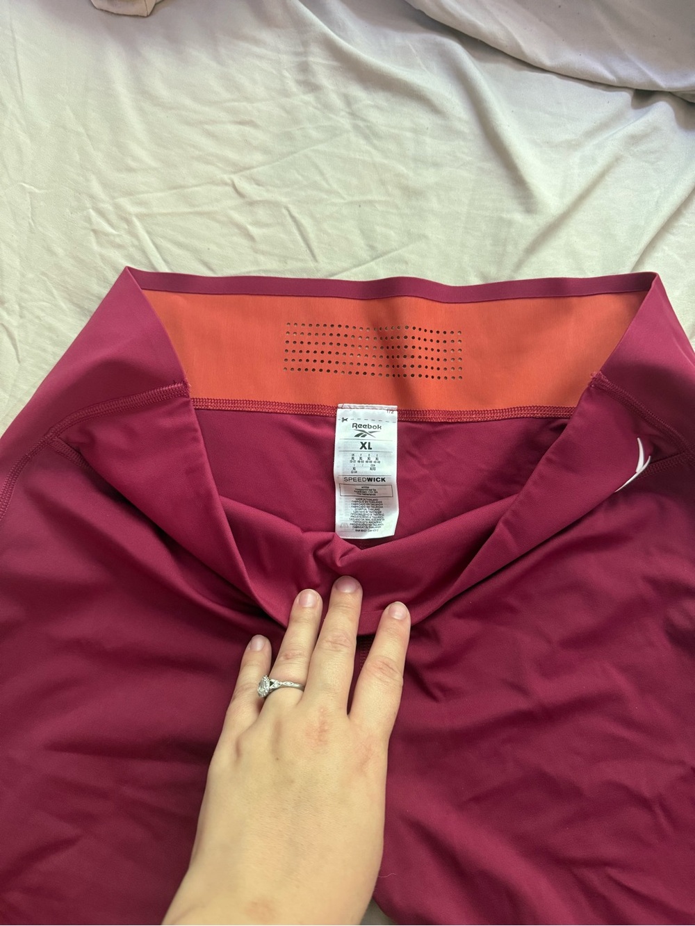 Reebok Burgundy Athletic Leggings - Picture 3 of 3